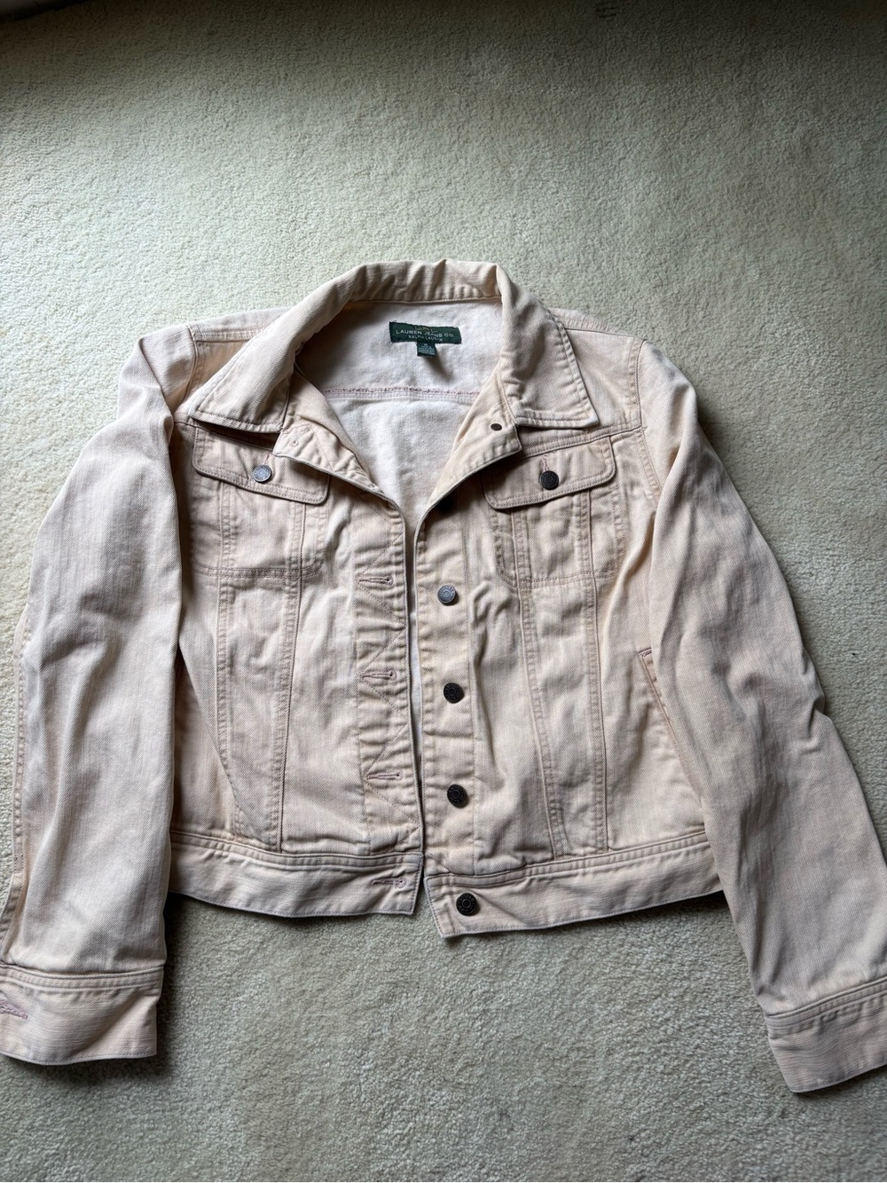 Ralph Lauren Cream Denim Jacket - Women's Casual Trucker Sz xl
